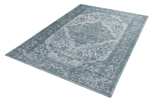 Leroymerlin Tappeto New Argentella orientale in cotone blu L 150 x L 80 cm Offerta speciale della fabbrica