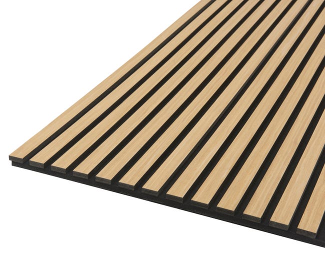 Leroymerlin Pannello decorativo fonoassorbente Quanti FIBROTECH Rovere chiaro L 244 x L 52 cm Sp 18 mm Officina