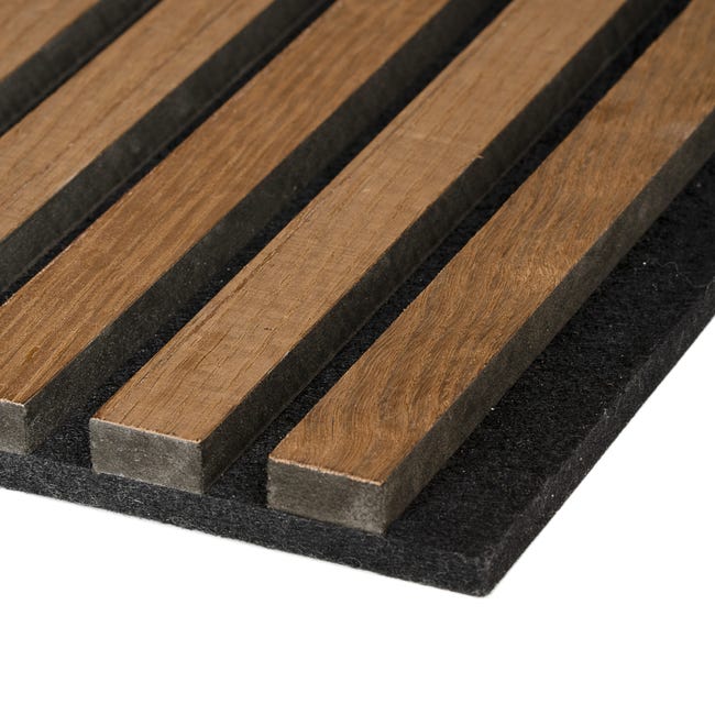 Leroymerlin Pannello decorativo fonoassorbente Superior FIBROTECH Rovere scuro L 244 x L 60 cm Sp 22 mm Italy