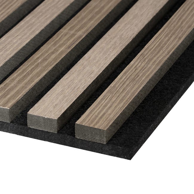 Leroymerlin Pannello decorativo fonoassorbente Superior FIBROTECH Rovere grigio L 244 x L 60 cm Sp 22 mm Nuovo