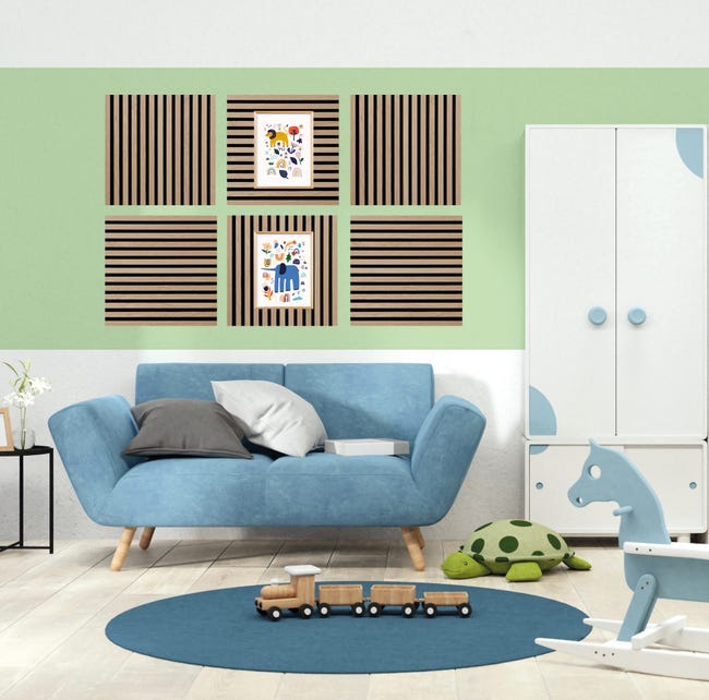 Leroymerlin Pannello decorativo fonoassorbente Square Superior FIBROTECH Rovere chiaro L 52 x L 52 cm Sp 22 mm confezione da 2 pezzi Qualità
