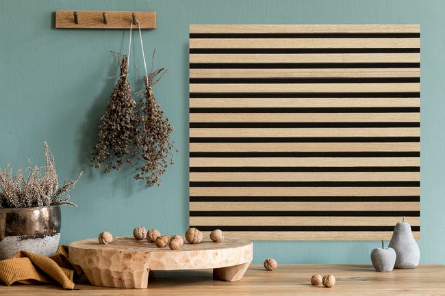 Leroymerlin Pannello decorativo fonoassorbente Square Superior FIBROTECH Rovere chiaro L 52 x L 52 cm Sp 22 mm confezione da 2 pezzi Qualità