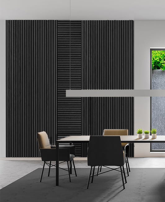 Leroymerlin Pannello decorativo fonoassorbente Square Superior FIBROTECH Quercia nera L 52 x L 52 cm Sp 22 mm confezione da 2 pezzi Promozione