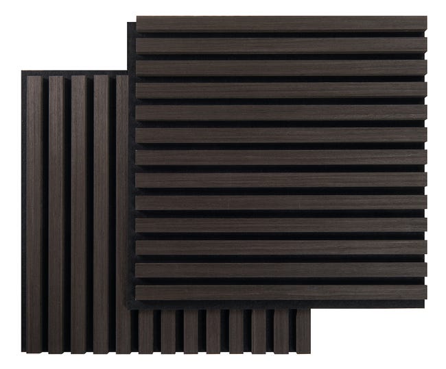 Leroymerlin Pannello decorativo fonoassorbente Square Superior FIBROTECH Quercia nera L 52 x L 52 cm Sp 22 mm confezione da 2 pezzi Promozione