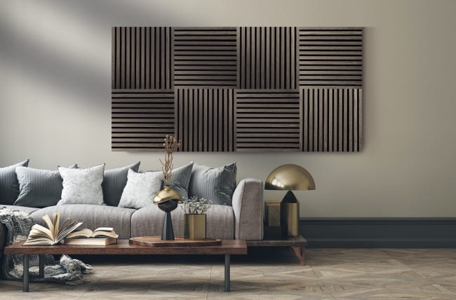 Leroymerlin Pannello decorativo fonoassorbente Square Superior FIBROTECH Rovere grigio L 52 x L 52 cm Sp 22 mm confezione da 2 pezzi Pezzi Unici