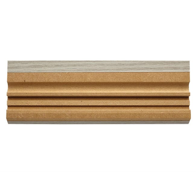 Leroymerlin Battiscopa con passacavo Classic in mdf rovere grigio Sp 15 mm x H 7 x L 240 cm / 2.4 m Novità