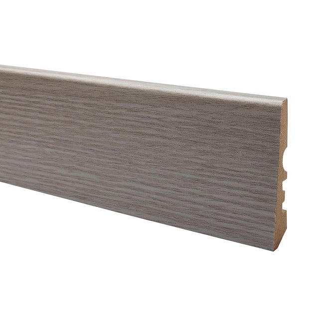 Leroymerlin Battiscopa con passacavo Classic in mdf rovere grigio Sp 15 mm x H 7 x L 240 cm / 2.4 m Novità