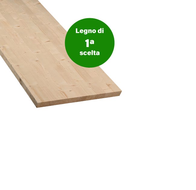 Leroymerlin Tavola lamellare in legno di abete 1° scelta L 30 x 120 cm x Sp 27 mm Moda