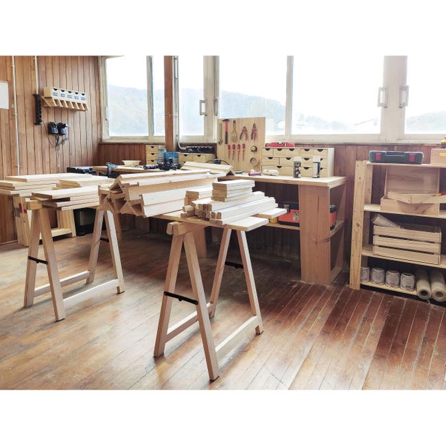 Leroymerlin Cavalletto pino Professionale L 73.5 x P 73.5 x H 75.5 cm legno naturale Offerta natalizia