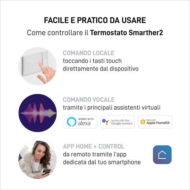 Leroymerlin Termostato intelligente e connesso BTICINO Cronotermostato WiFi bianco Liquidazione
