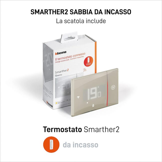 Leroymerlin Termostato intelligente e connesso BTICINO Cronotermostato WiFi sabbia Enormi risparmi