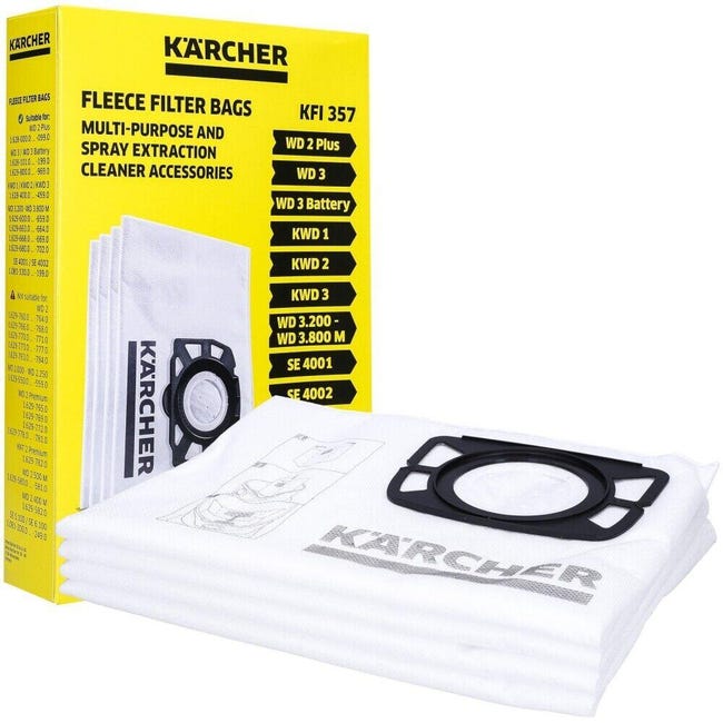 Leroymerlin Sacchetto di aspirazione KARCHER FILTRO IN VELLO poliestere 19 L per wd 2 wd 3 e se 4 pezzi 2025