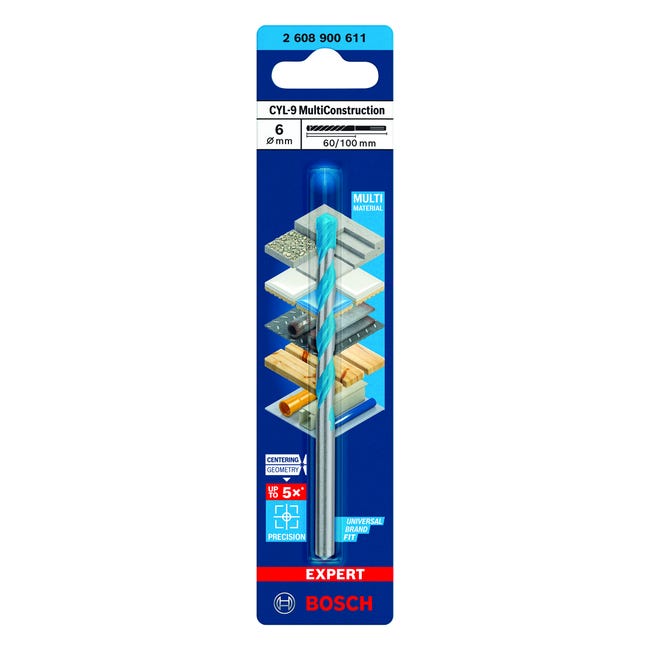 Leroymerlin Punta multi-materiale cilindrico BOSCH CYL-9 L 100 mm Ø 6 mm Offerta per la Festa della Mamma
