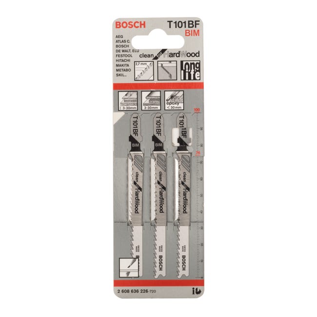 Leroymerlin Set lame per seghetto alternativo BOSCH T101BF in acciaio L 100 mm 3 pezzi Offerta San Valentino