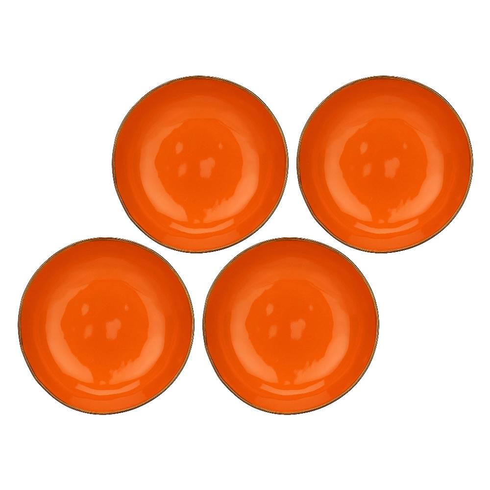 ROSÈ A POIS Set 4 Piatti Fondi Concerto Arancio Negozi Online