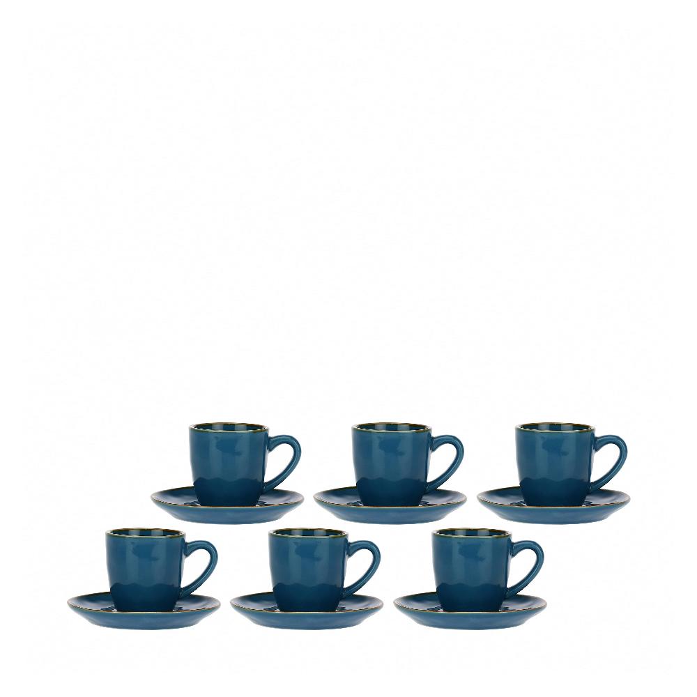 ROSÈ A POIS Set 6 Tazzine Caffè con piattino Blu Avio Online