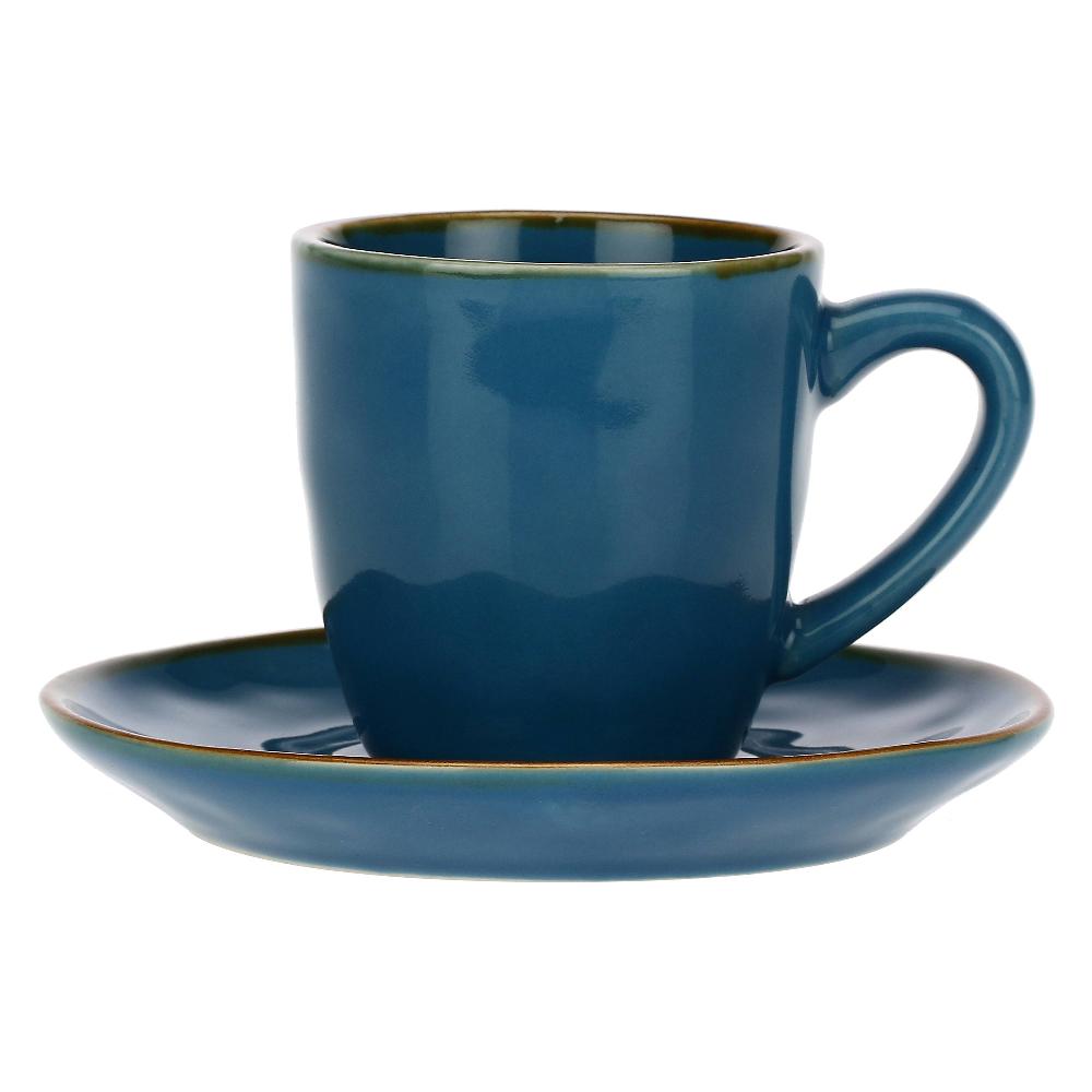 ROSÈ A POIS Set 6 Tazzine Caffè con piattino Blu Avio Online