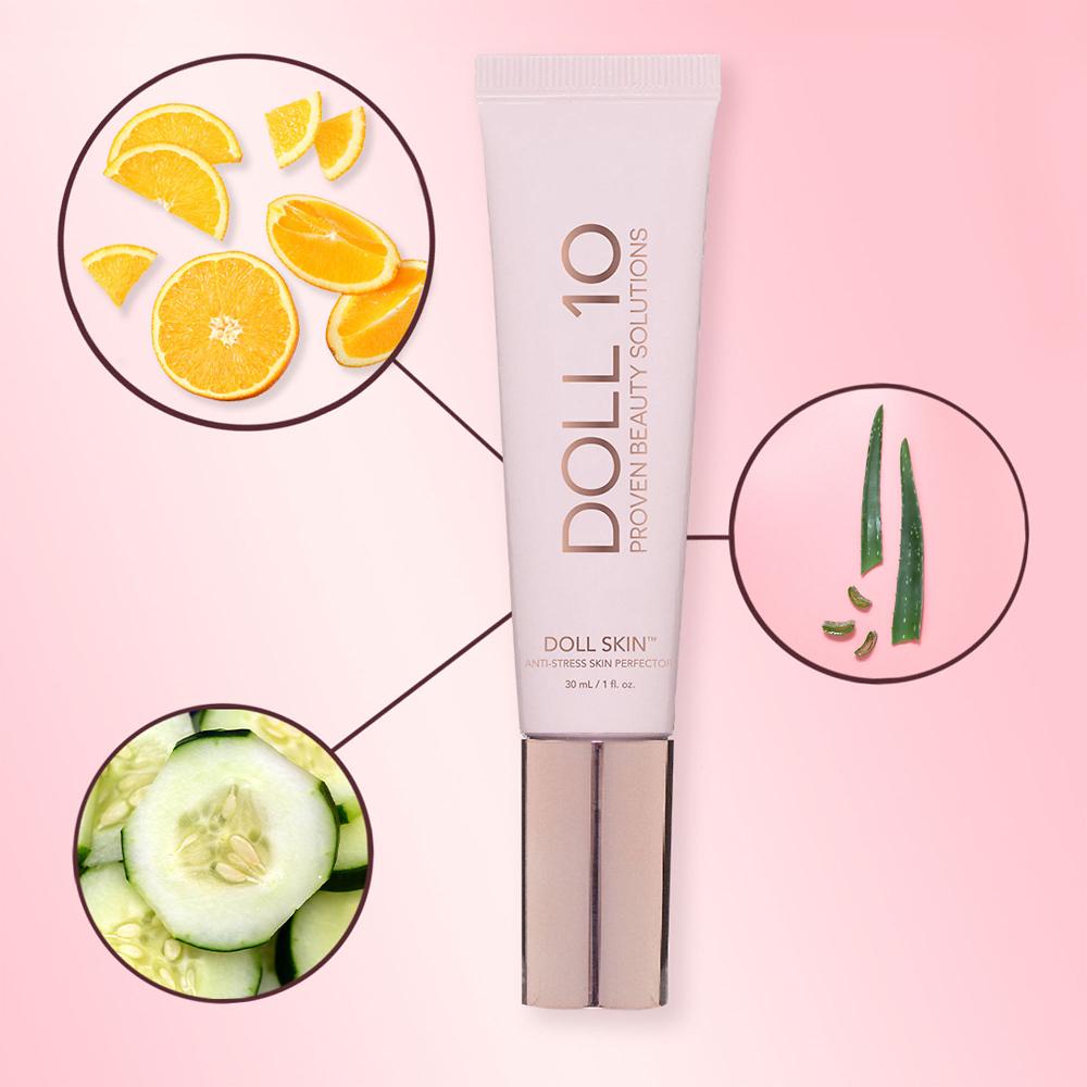 QVC Doll10 Kit make-up 5 pezzi: fondotinta blush cipria rosa mascara Online