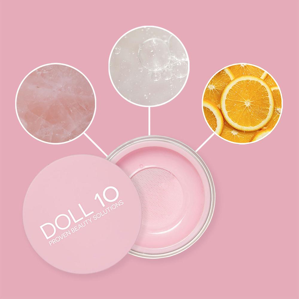 QVC Doll10 Kit make-up 5 pezzi: fondotinta blush cipria rosa mascara Online
