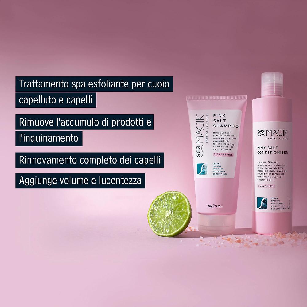 QVC Sea Magik Pink Salt Shampoo e balsamo con sale rosa dell'Himalaya In Saldo