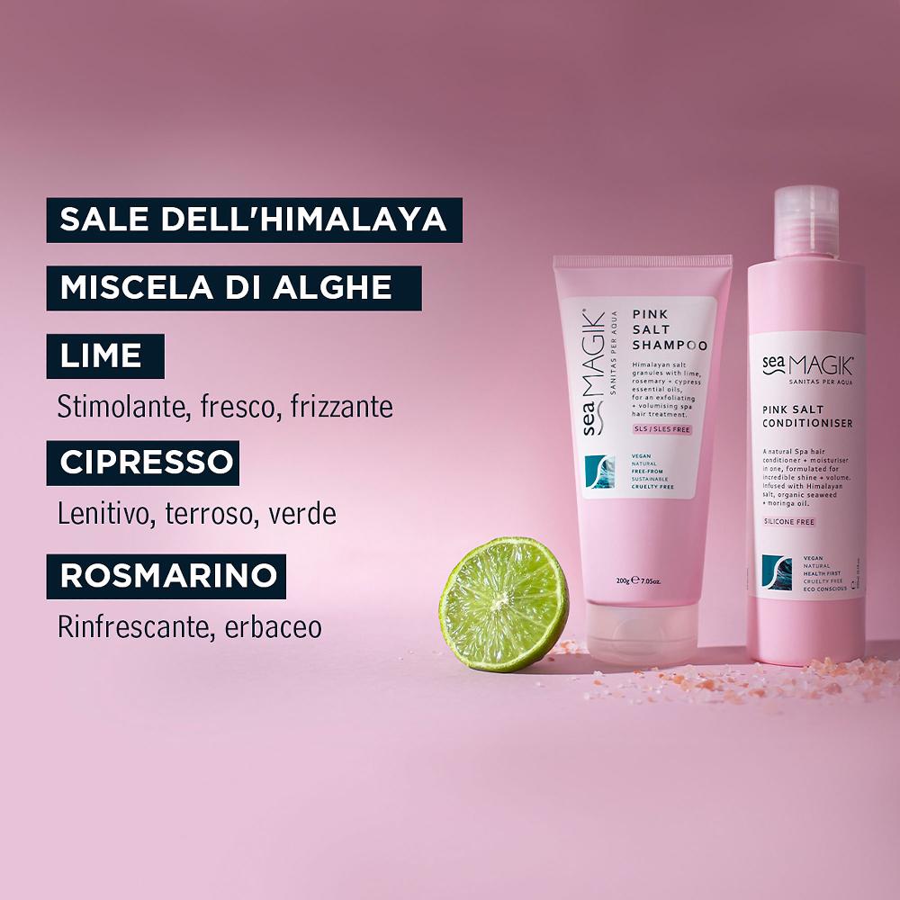 QVC Sea Magik Pink Salt Shampoo e balsamo con sale rosa dell'Himalaya In Saldo