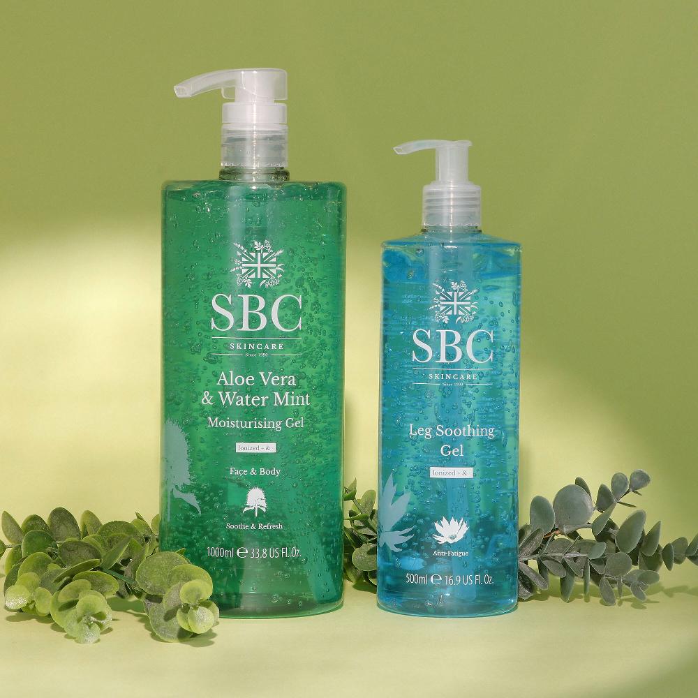 QVC SBC Gel idratante Aloe Vera & Water Mint 1L e gel gambe (500 ml) Promozione temporanea