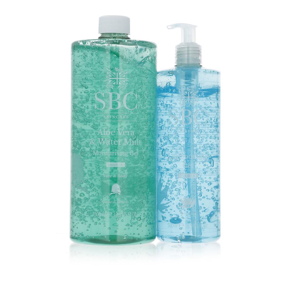 QVC SBC Gel idratante Aloe Vera & Water Mint 1L e gel gambe (500 ml) Promozione temporanea
