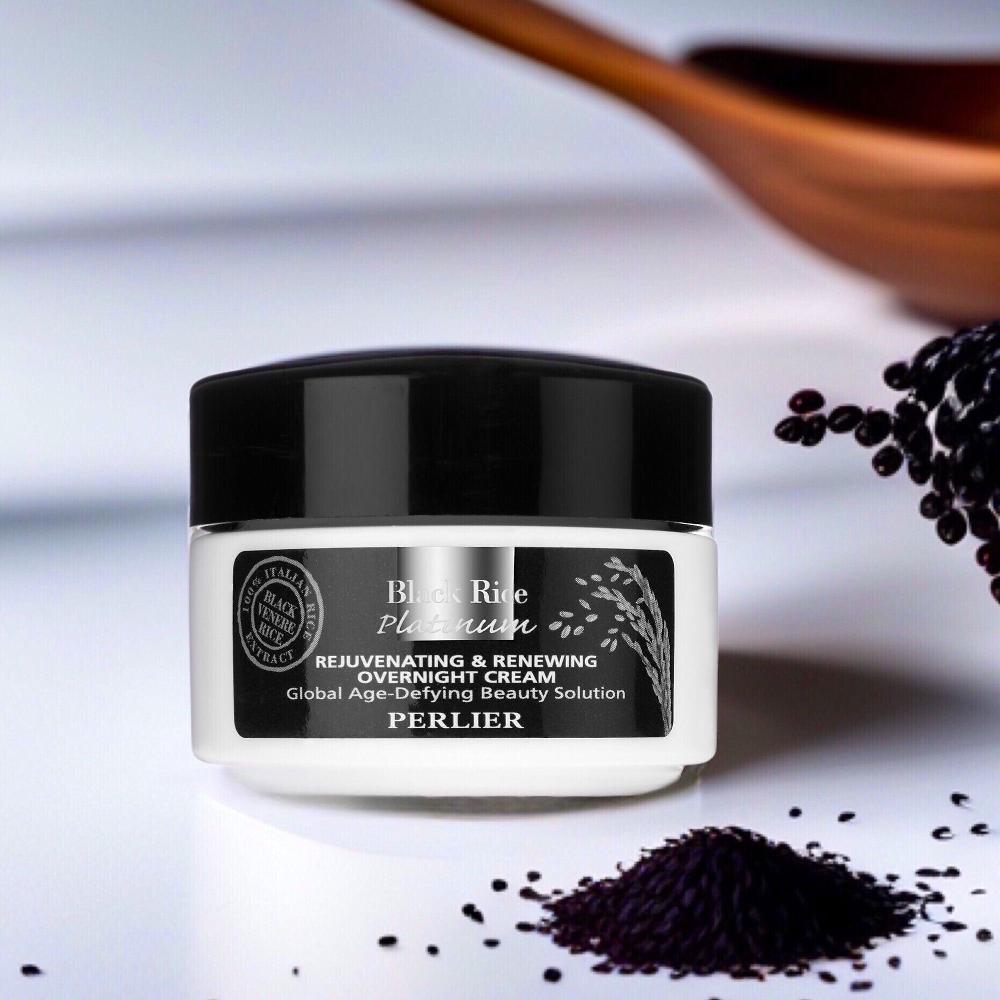 QVC Perlier Crema viso notte antirughe Black Rice Platinum Vendita