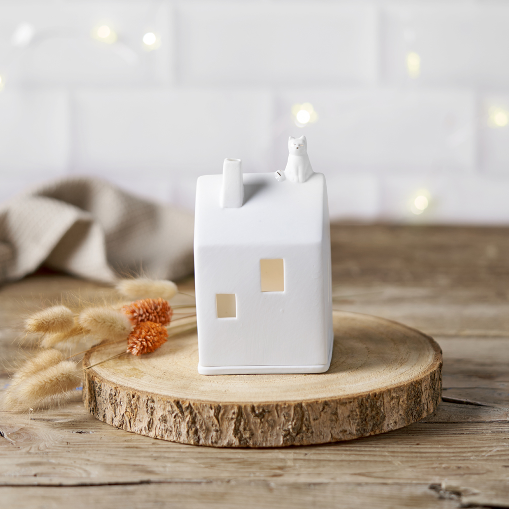 Sbam Design Casetta porta candela – Gatto Moda