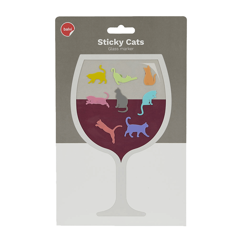 Sbam Design Set di 8 stickers segna bicchieri – Gatti colorati Negozio