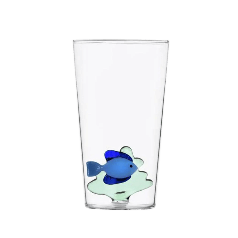 Sbam Design Bicchiere di vetro Long drink con pesciolino – Marine Garden In Vendita