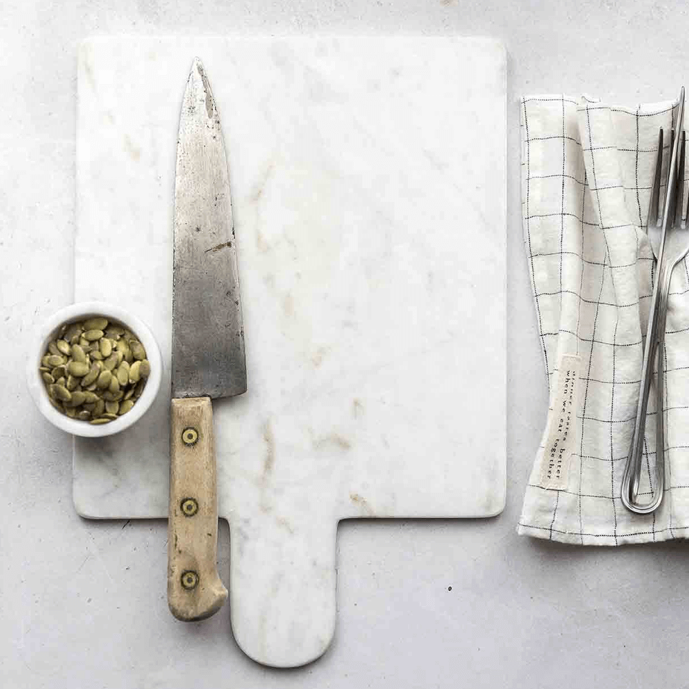 Sbam Design Vassoio in marmo bianco di carrara Nuova