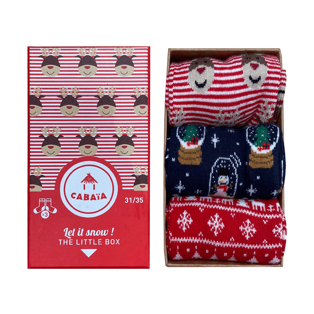 Sbam Design Box di 3 Calze in cotone kids- Let it snow Offerte
