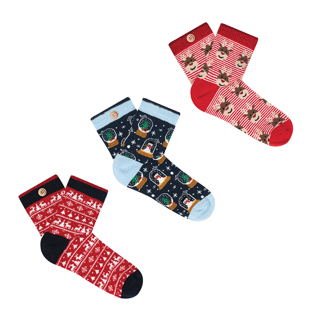 Sbam Design Box di 3 Calze in cotone kids- Let it snow Offerte