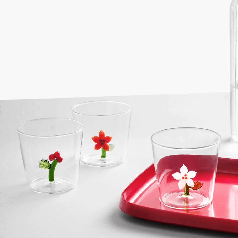 Sbam Design Bicchiere di vetro – Flowers 2025