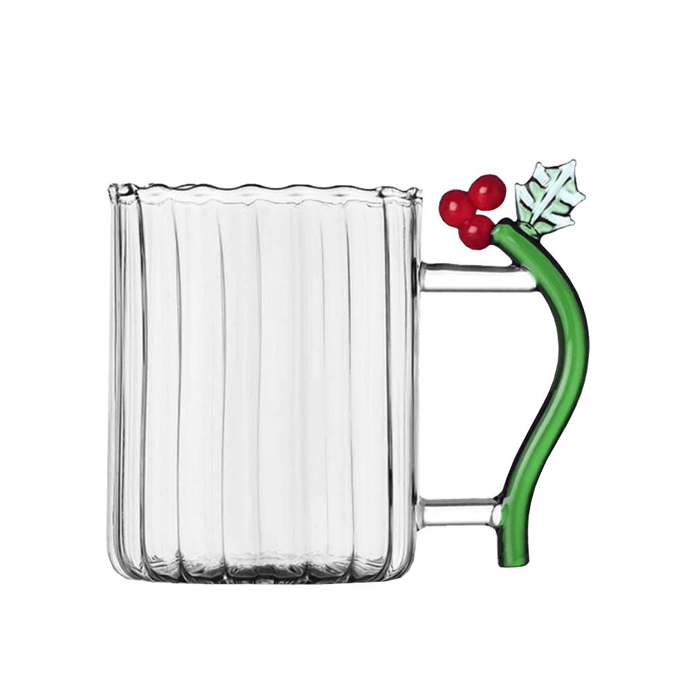 Sbam Design Tazza in vetro – Christmas Flowers Italia