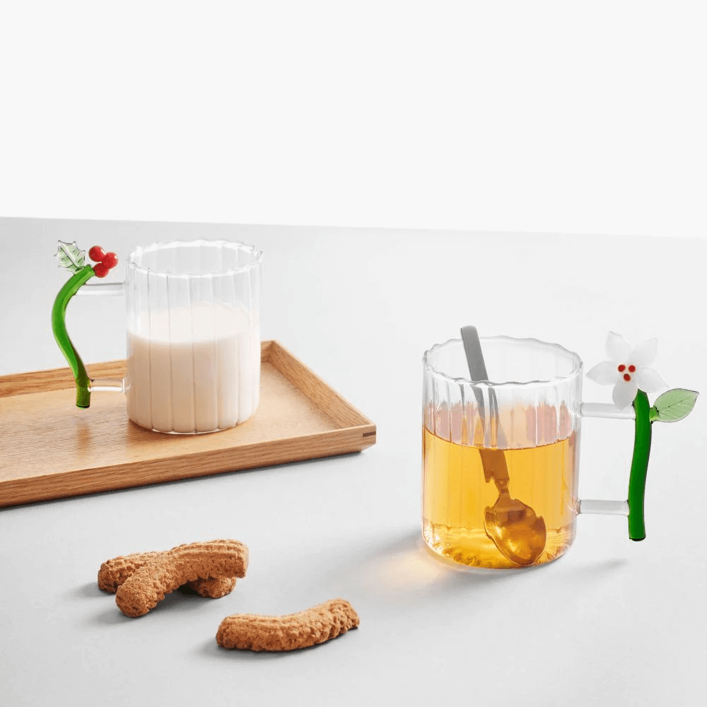 Sbam Design Tazza in vetro – Christmas Flowers Italia