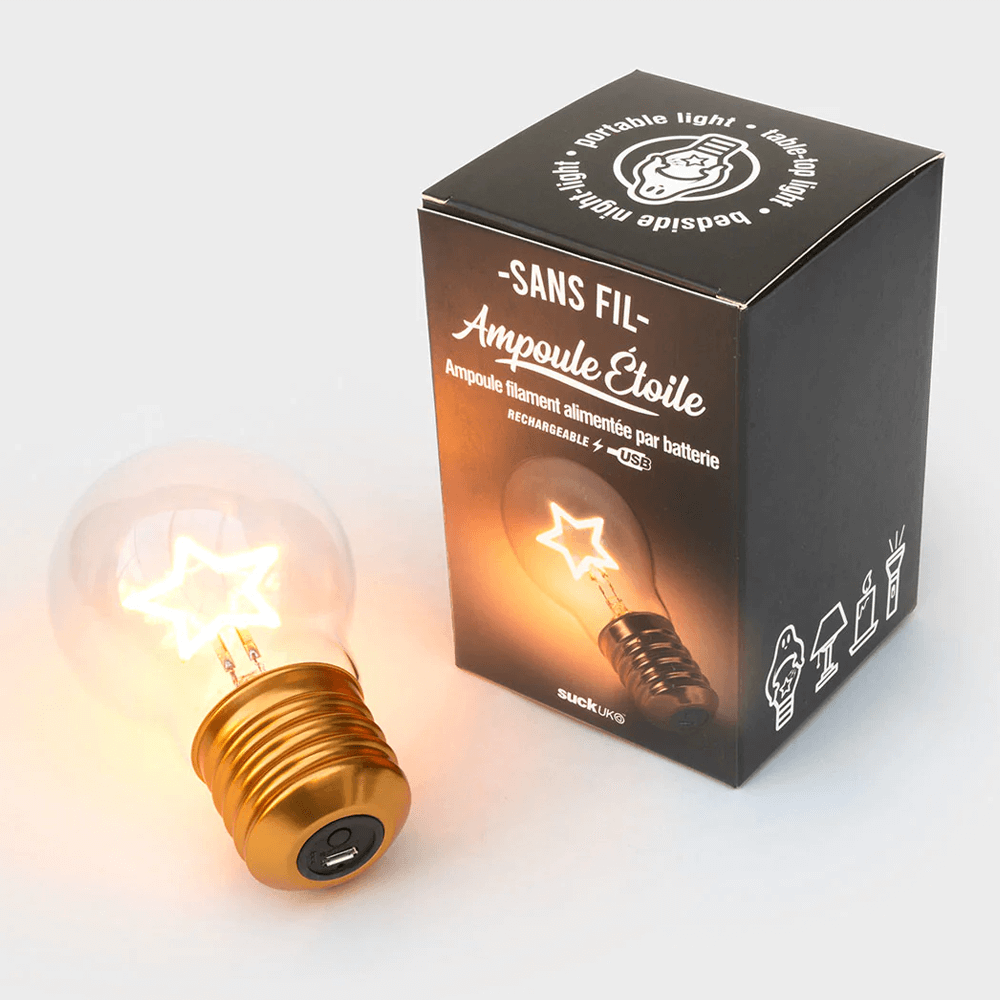 Sbam Design Piccola lampadina da tavolo ricaricabile – stella Qualità
