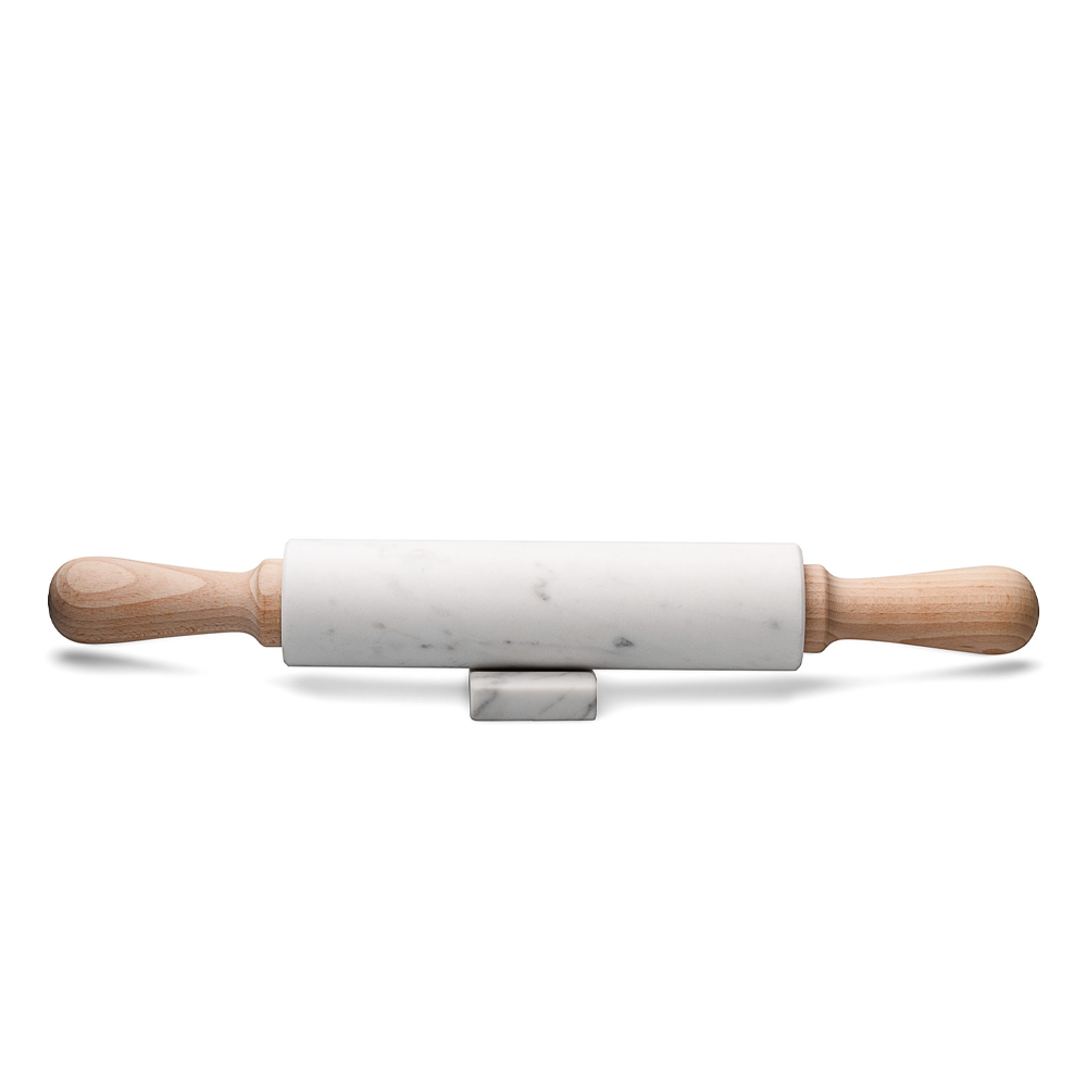 Sbam Design Mattarello in marmo bianco carrara e legno Sconto