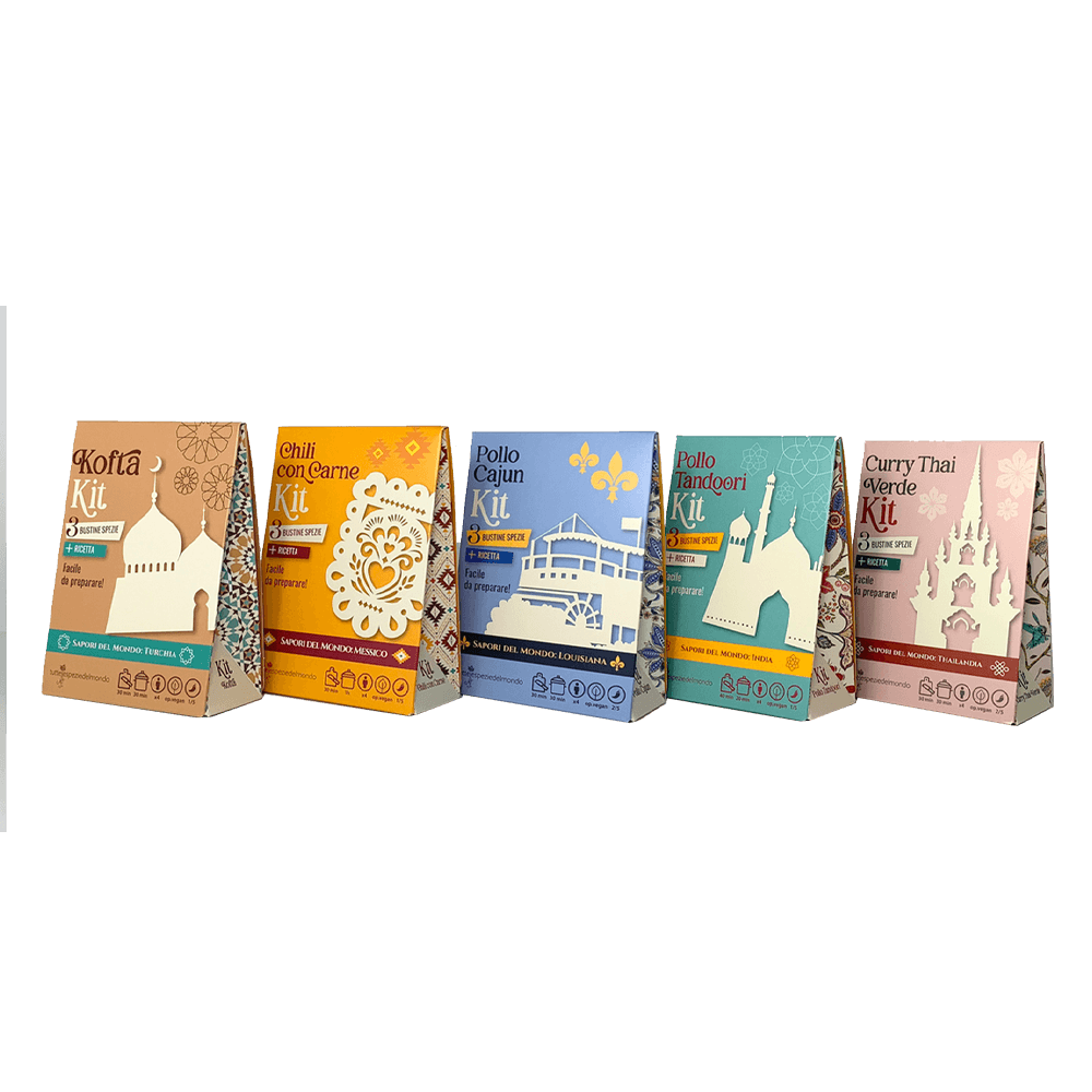 Sbam Design Box di cinque kit ricette del mondo Italia