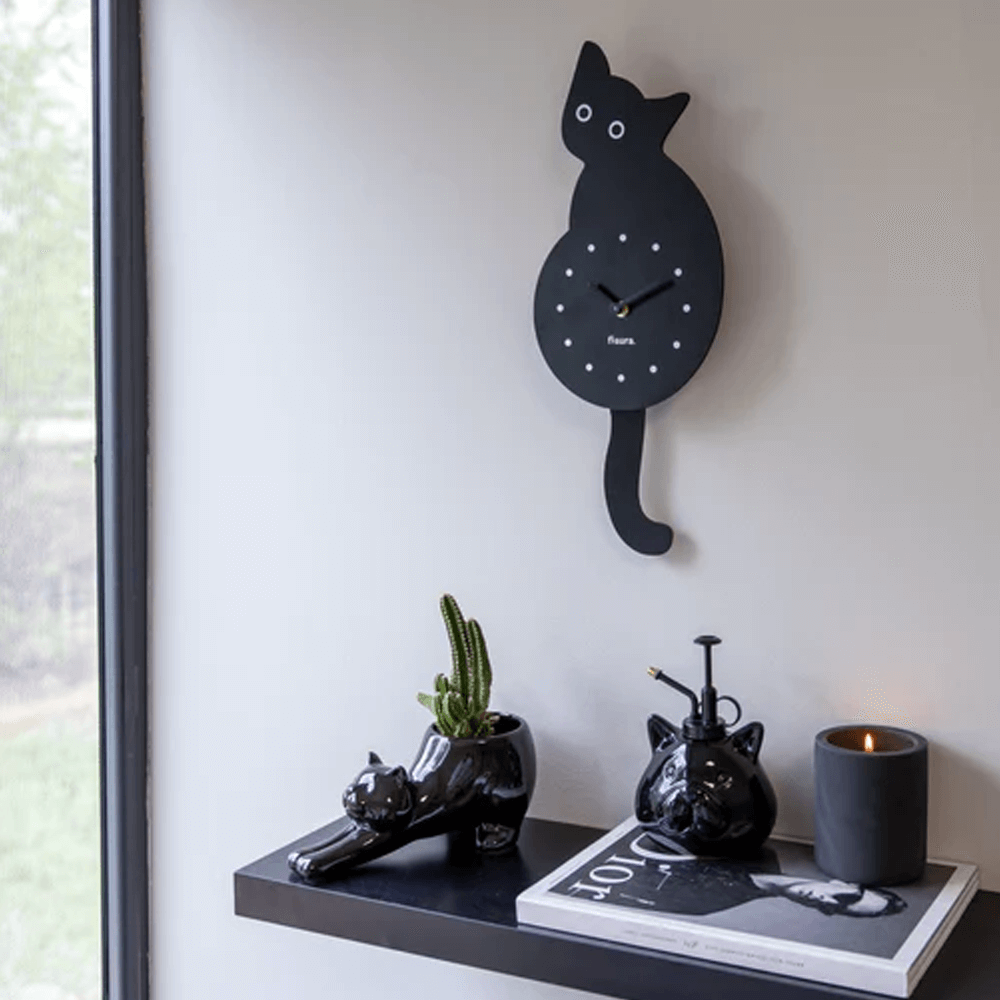 Sbam Design Orologio da parete – Gatto nero Spedizione Gratuita
