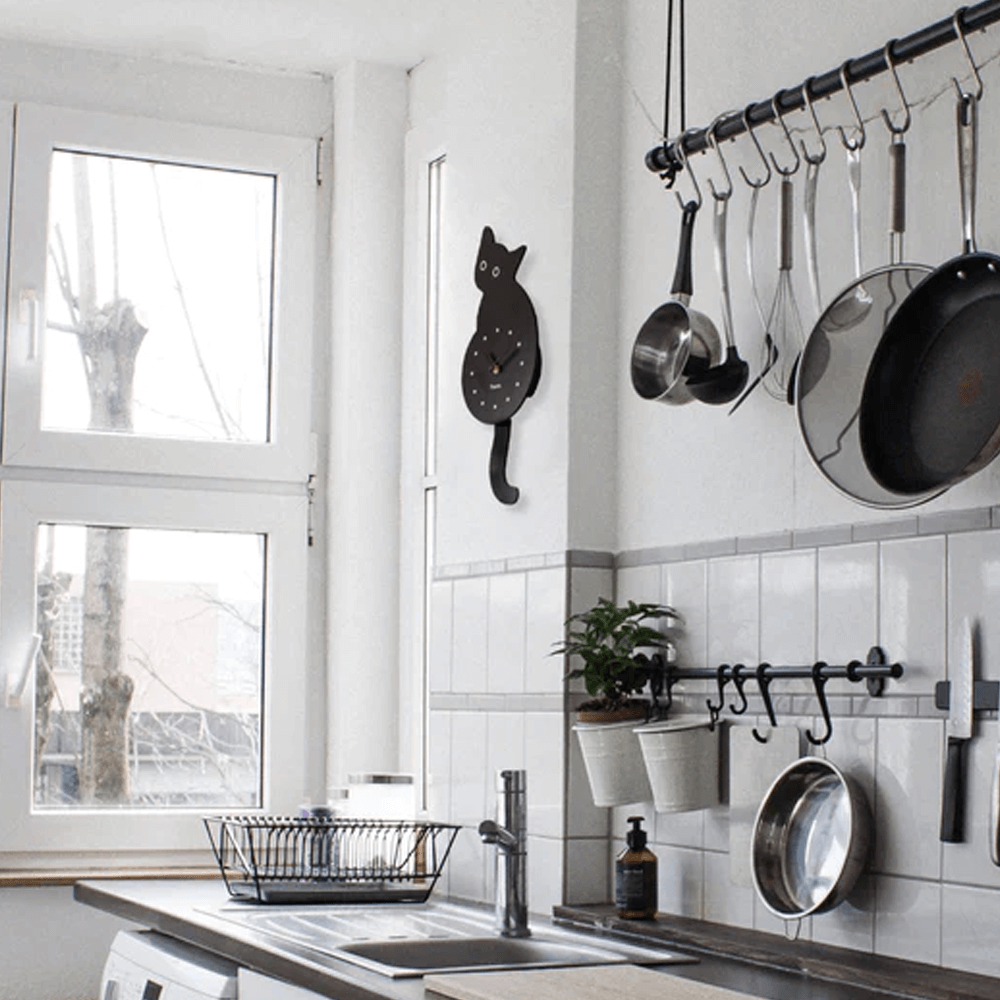 Sbam Design Orologio da parete – Gatto nero Spedizione Gratuita