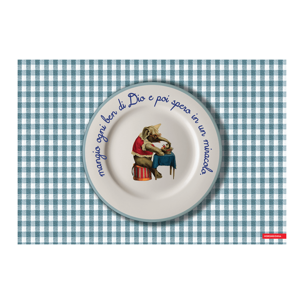 Sbam Design Tovaglietta lavabile Mangia e Impara – Azzurro Saldi