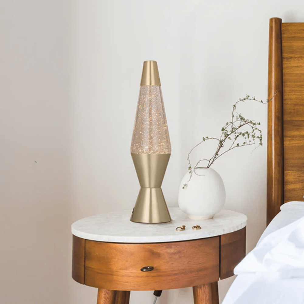Sbam Design Lava Lamp Bullet oro con glitter Nuova