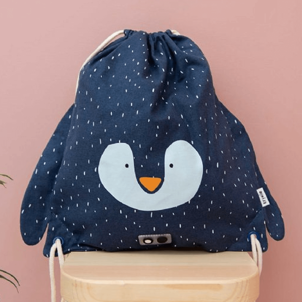 Sbam Design Sacca zainetto in tessuto per bambini – Pinguino Promozione