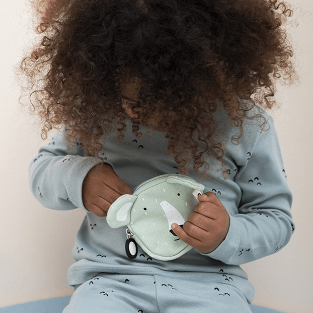 Sbam Design Bustina porta monete in tessuto – Orso Soddisfazione Garantita