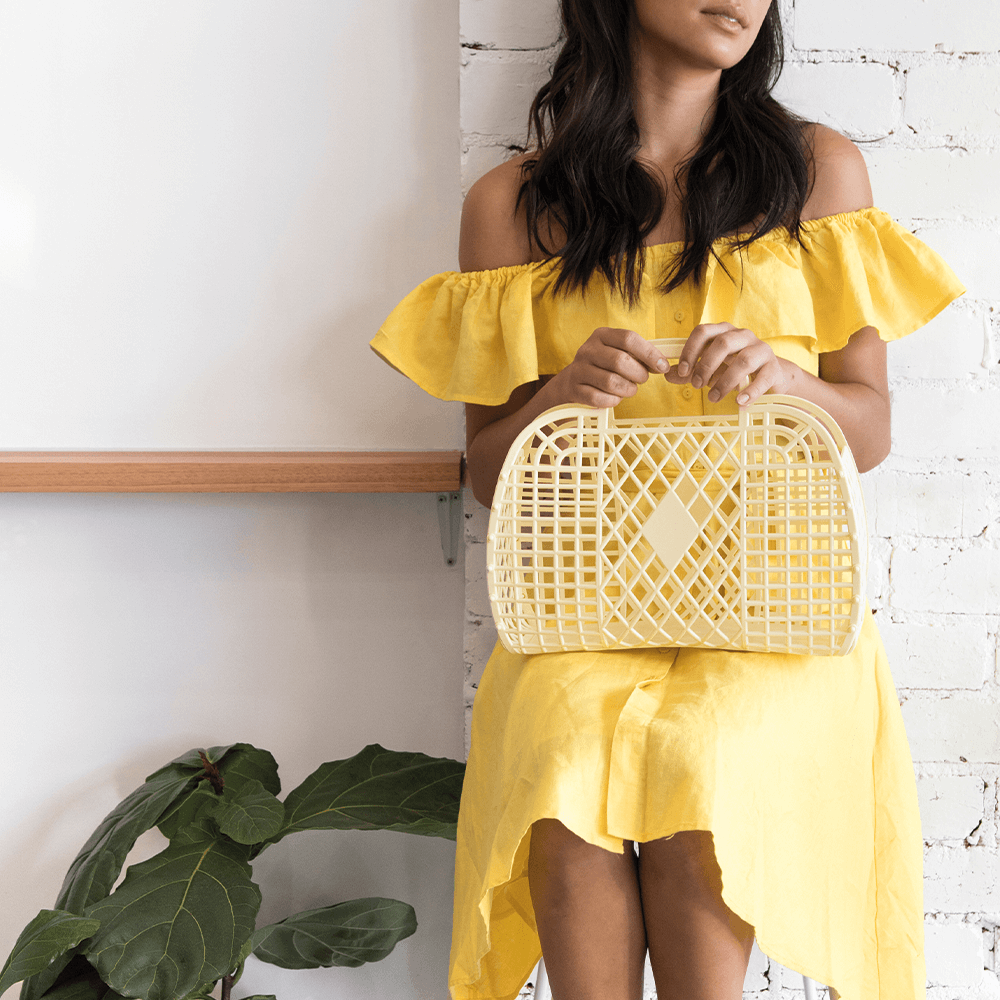 Sbam Design Borsa in plastica colorata – Retro Basket Novità