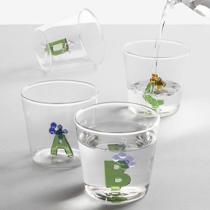 Sbam Design Tumbler Alfabeto Fiorito – bicchiere in vetro Fino al 55% di sconto
