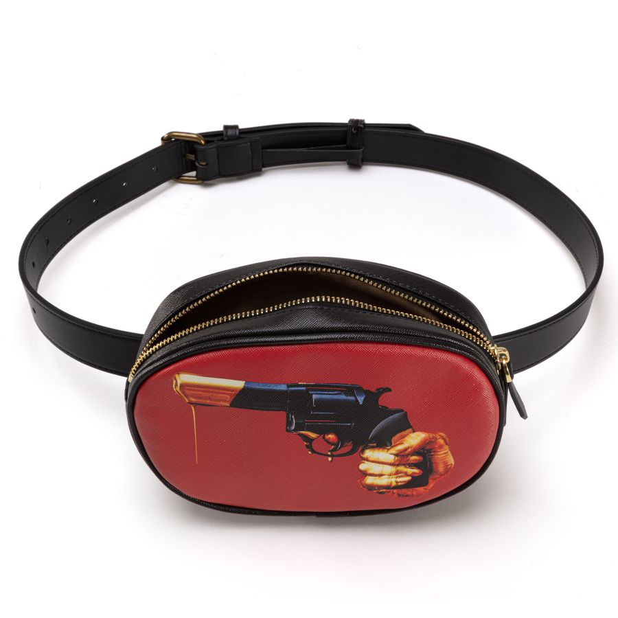 Seletti Waist Bag Shit Striped In Linea