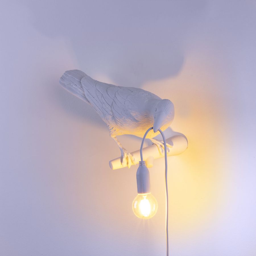 Seletti Bird Lamp White Looking Right OUTDOOR